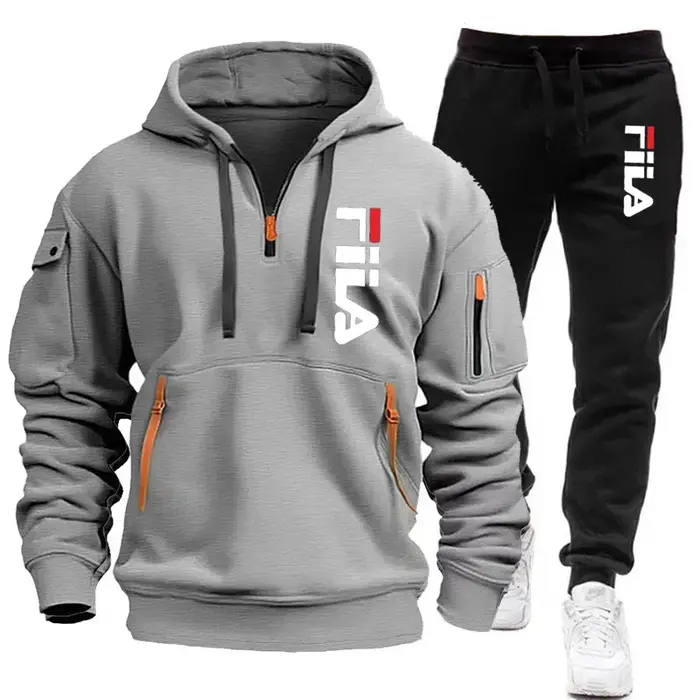 Sweat-shirt à capuche + pantalon décontracté pour hommes, ensemble deux pièces pour l'extérieur, pul