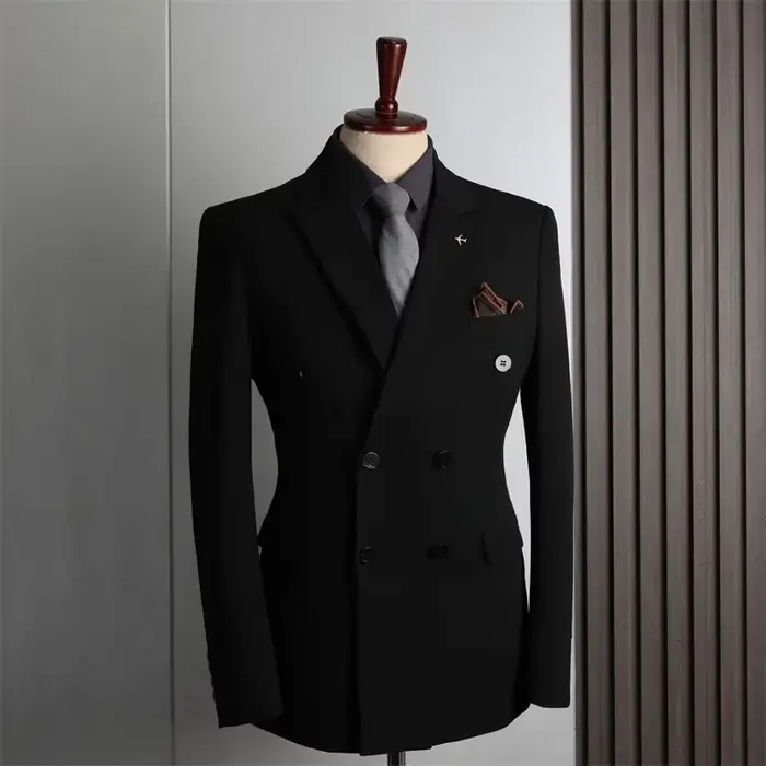 Blazer décontractée en coton Mititarewind pour hommes, vestes de costume, ajustement droit, double boutonnage, pour quatre saisons, polyvalentes et élégantes pour diverses occasions