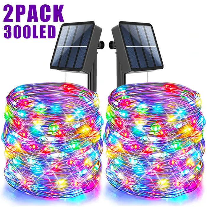 Guirlande lumineuse solaire LED, imperméable, pour l'extérieur, décoration de jardin, féerique de no