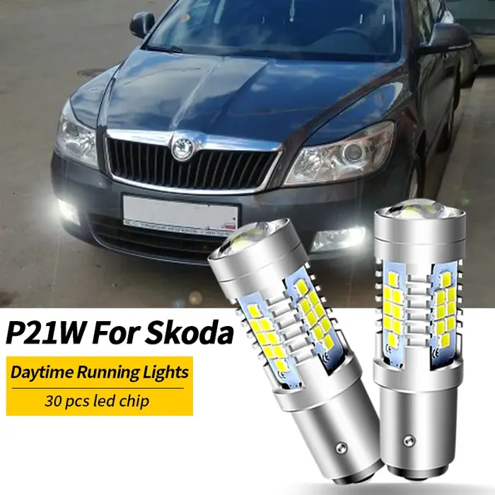Feux de jour DRL pour Skoda Superb Octavia 2 FL 1156 2011 2012, ampoule LED 12V 2013 Canbus OBC S25 