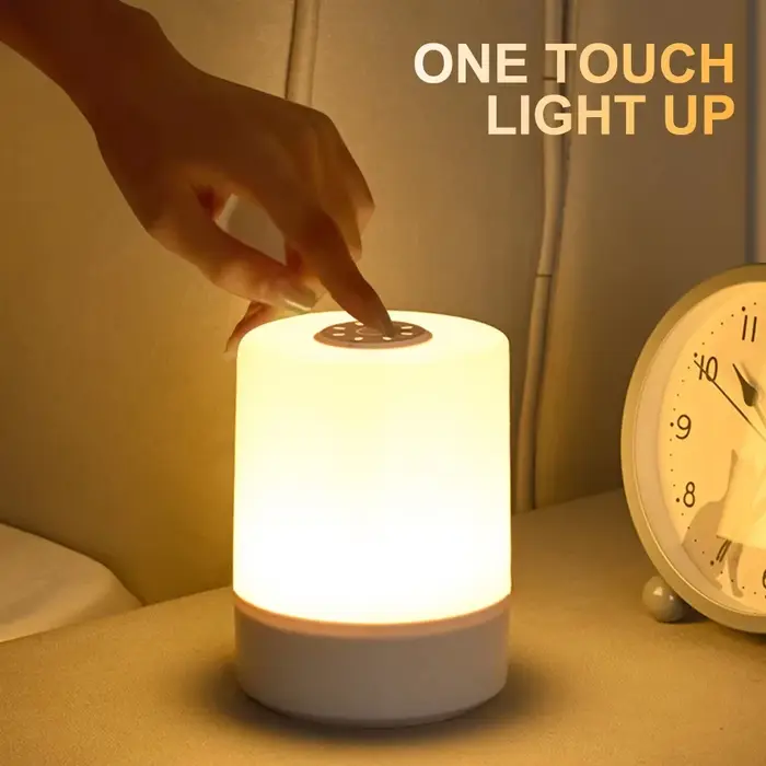 Lampe de chevet tactile pour chambre à coucher, 3 modes de gradation, lampe de nuit rechargeable, lu