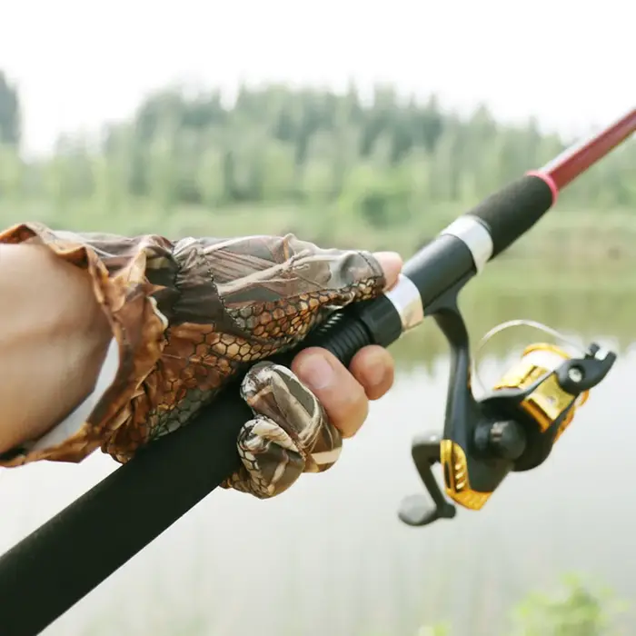 Gants de chasse camouflage bionique été sans doigts anti-dérapants pêche vélo imperméables respirants