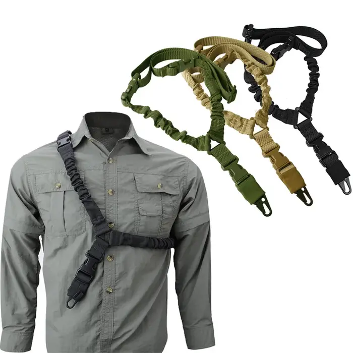 Bretelle fusil chasse tactique, sangle épaule unique avec boucle métal pour carabine