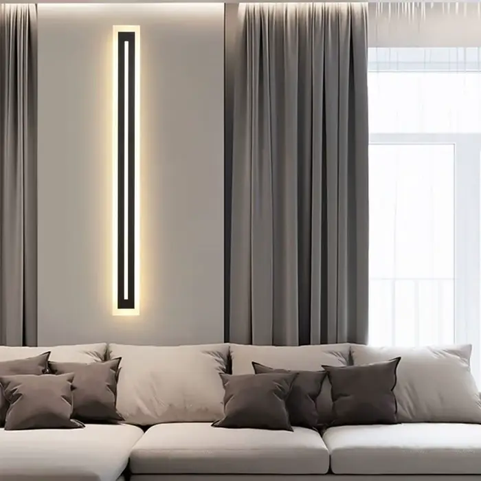 Lampes murales LED modernes à longue bande extérieure, applique murale élégante en acrylique blanc g