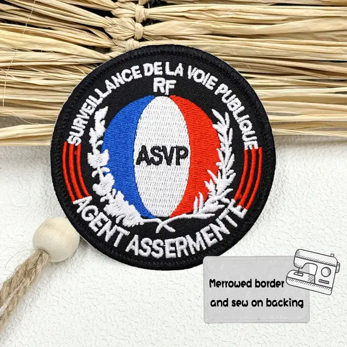 Écusson brodé France Tactics, à coudre ou à coller, badge militaire brodé