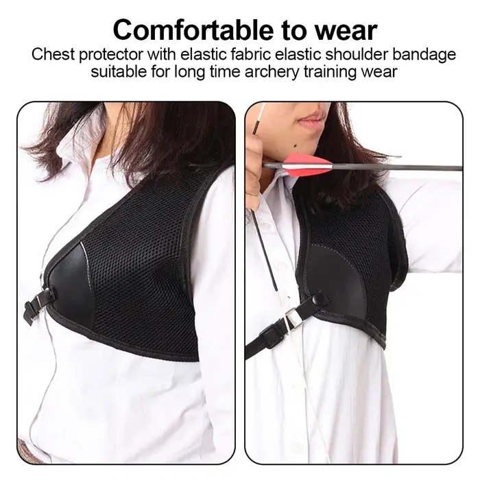 Accessoire de chasse protecteur de poitrine réglable pour tir à l'arc respirant et sûr pour homme et femme printemps été automne hiver