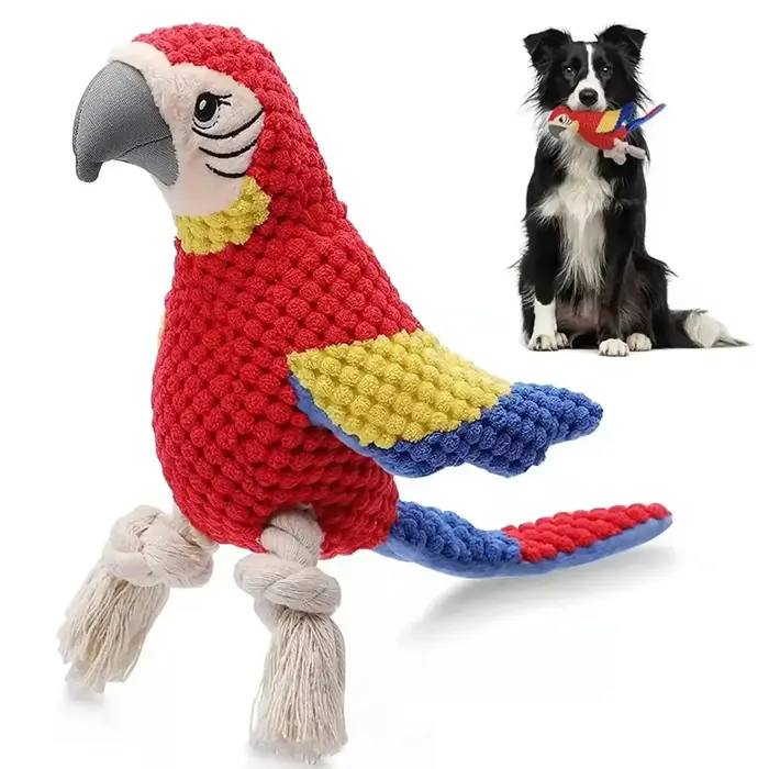 Jouet de perroquet en peluche indestructible, jouet de peluche grinçant, fournitures pour animaux de