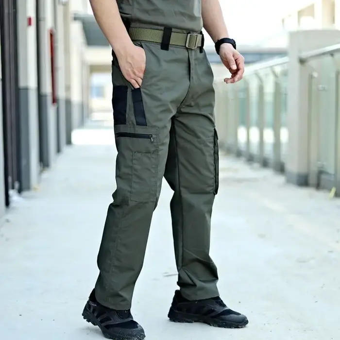 Pantalon tactique homme 2024 cargo imperméable multi-poches résistant pour entraînement extérieur travail