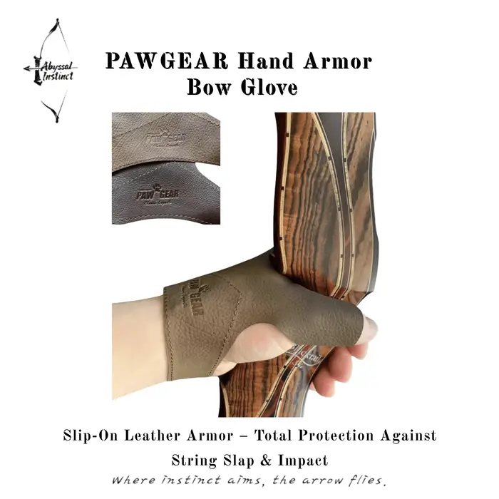 Gant de protection main d'arc pour chasse - Protection cuir contre la corde d'arc recurve - Accessoire tir à l'arc