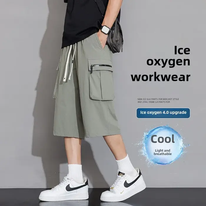 Été mince Style lâche sport décontracté pantacourt été homme Shorts Cargo court-fitting hommes Short