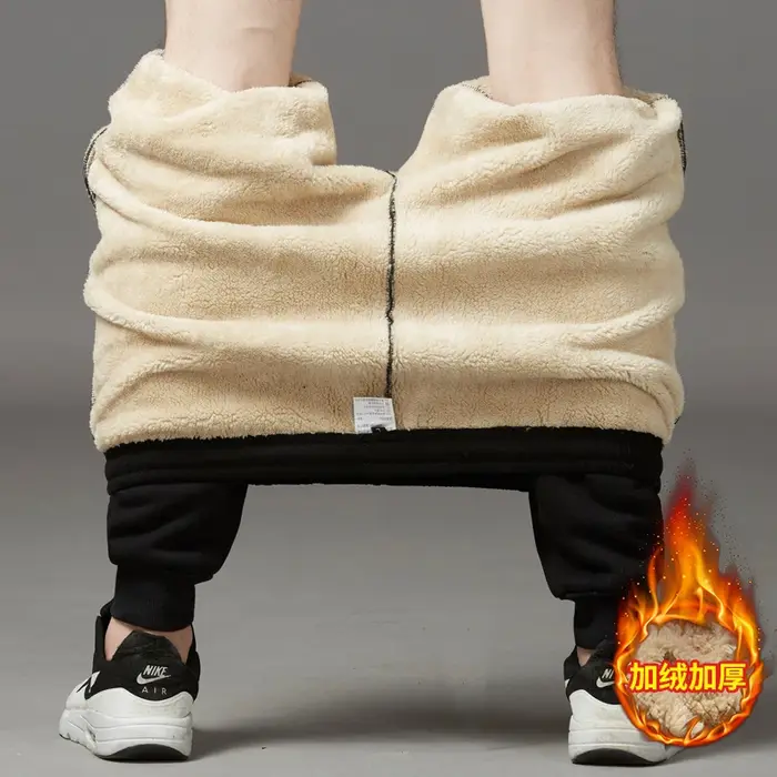 Pantalon homme automne hiver polaire épais extérieur décontracté chaud laine mouton sport sweatpants
