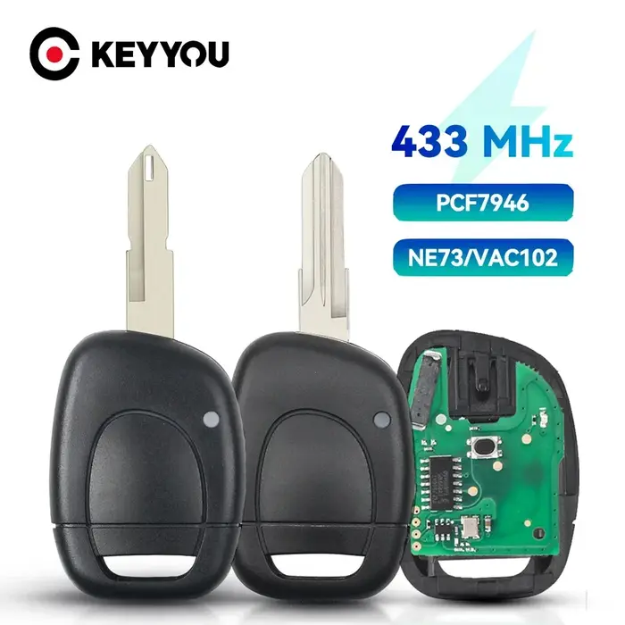 EllYYOU-Clé de voiture télécommandée avec batterie, compatible avec Renault Master, Oke, Goo, Clio, 