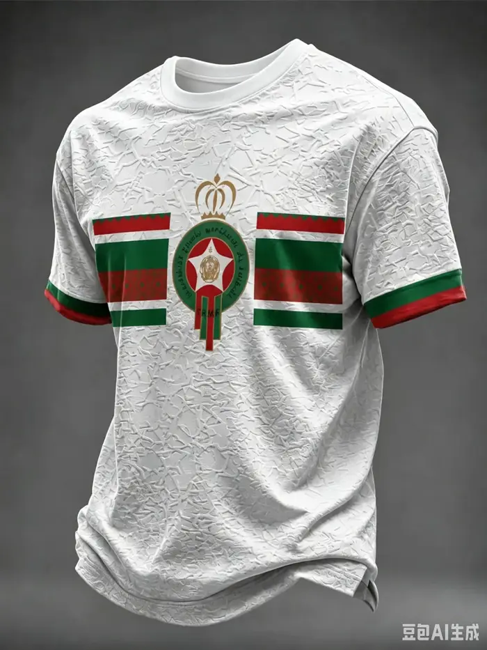 Maillot de football extérieur de l'équipe du Maroc blanc à manches courtes, T-shirt vert unisexe pour supporters, entraînement sportif, tee-shirt décontracté