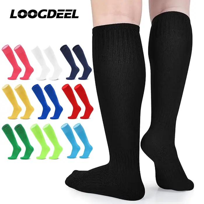 Loogdeel 1 Paire EU30-44 Football Sports Chaussettes sulfGenou Coton Enfants Basketball Bas Football