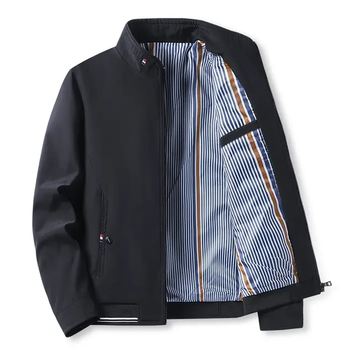 Veste à col montant pour hommes, vestes d'âge moyen et âgées, vêtements d'affaires décontractés, nou