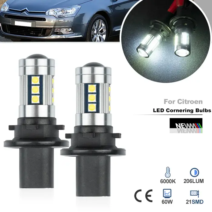 Convient pour 2008-2017 Citroen C5 avec phare au xénon LED feux de virage statiques ampoules de remp