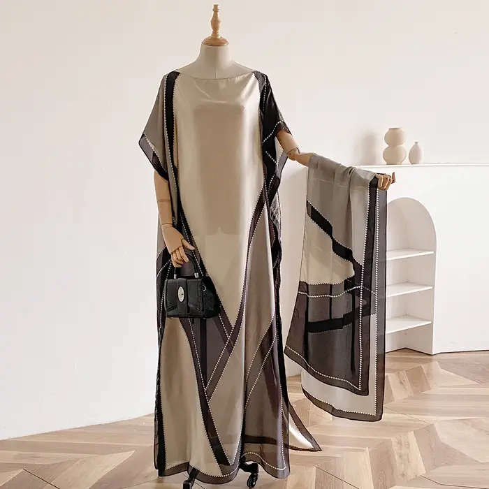 Été plage nouvelle mode robes africaines pour les femmes élégant imprimé dame musulmane longue Hijab