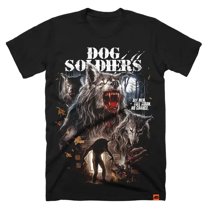 T-shirt Homme Soldats Chiens Loups Garous Film d'Horreur Militaire Graphique Manches Courtes Oversiz
