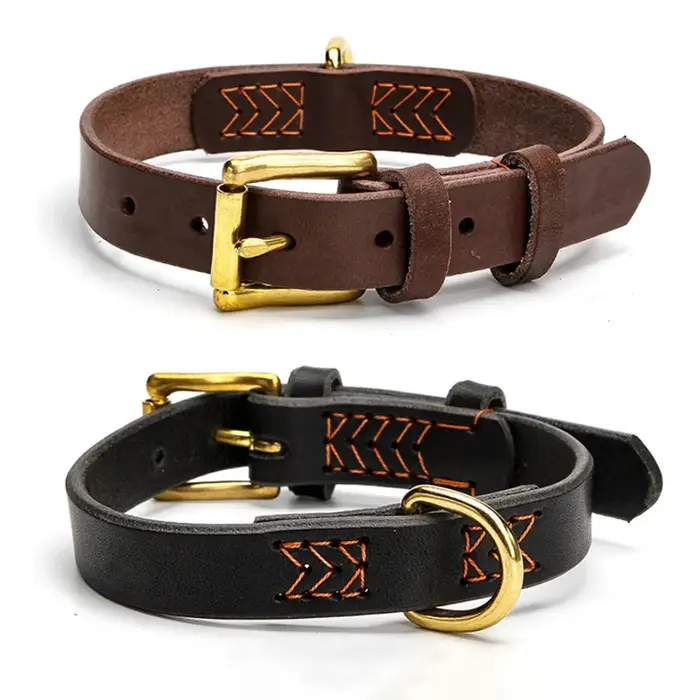 Collier pour chien en cuir véritable