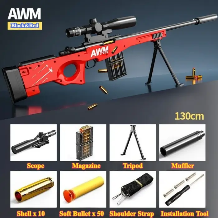 Fusil jouet rétro 98K simulé, chargement manuel, balles souples en EVA, portable, jeu de tir en exté