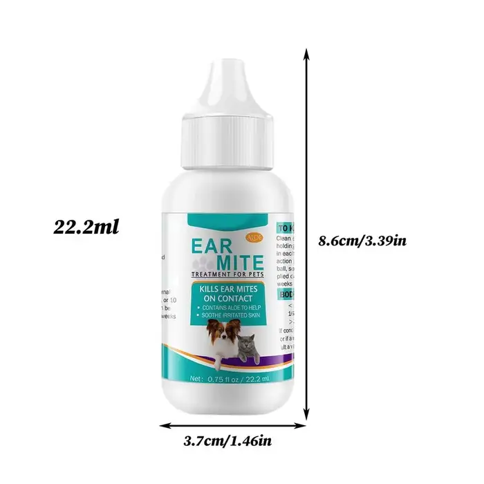 Nettoyant pour oreilles de chien et de chat, gouttes auriculaires pour animaux de compagnie, élimine