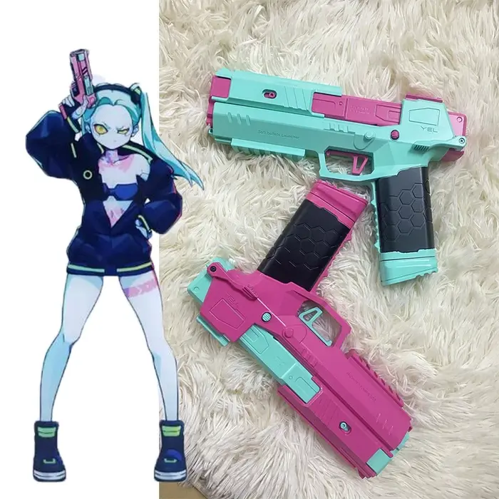 Rebecca Porps Weapon Guns, Cyberpunk Anime, Edgerunners Cosplay, Halloween Christmas Carnival Party, Comic Show Accessrespiration