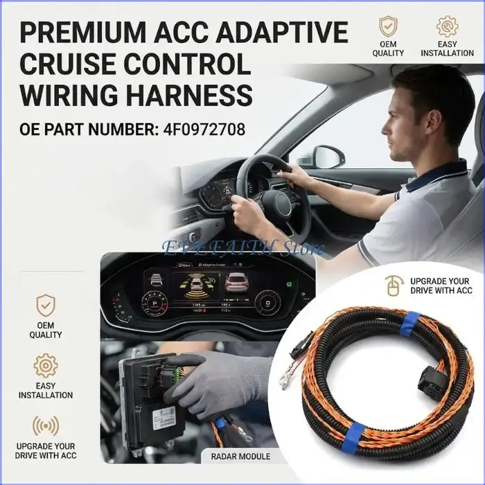 124B Automotive 4F0972708 Régulateur vitesse adaptatif Câblage croisière actif pour une intégration transparente