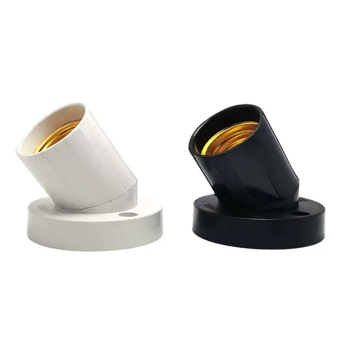 Support de lampe rotatif droit Oblique E27, 1 pièce, vis plate 10A, Base de tête d'ampoule d'éclaira