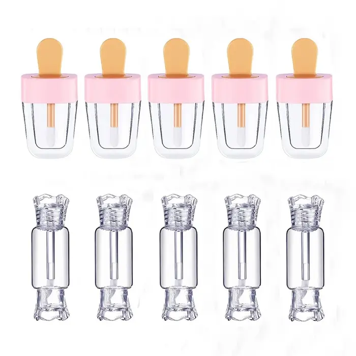 Kit de brillant à lèvres transparent, Gel de Base hydratant, 100ml, avec Tubes de brillant à lèvres,