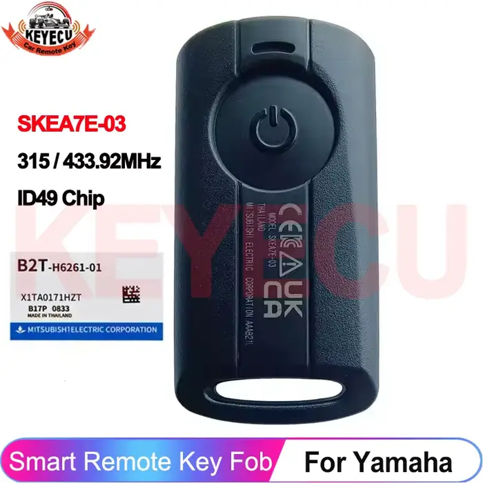 KEYECU – clé télécommande de moto, carte originale pour Yamaha AEROX JAUNS QBIX XMAX NVX ID49, puce 