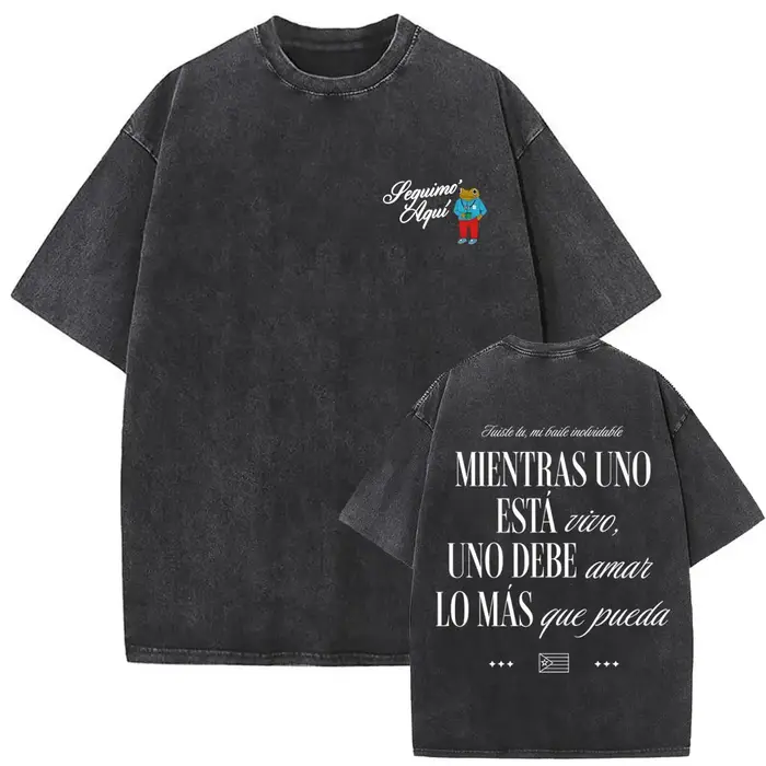 T-shirt vintage délavé Rapper Bad Bunny Debi Tirar Mas Fotos DTMF World Tour 2026 – T-shirts mode Hi