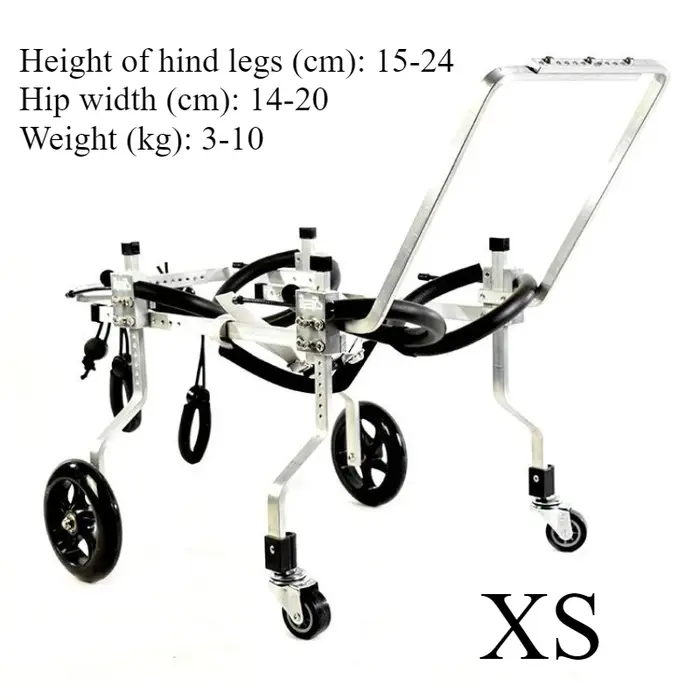 Chaises roulantes pour chiens paralysés, Support de jambe avant, 4 roues, entraînement de rééducatio