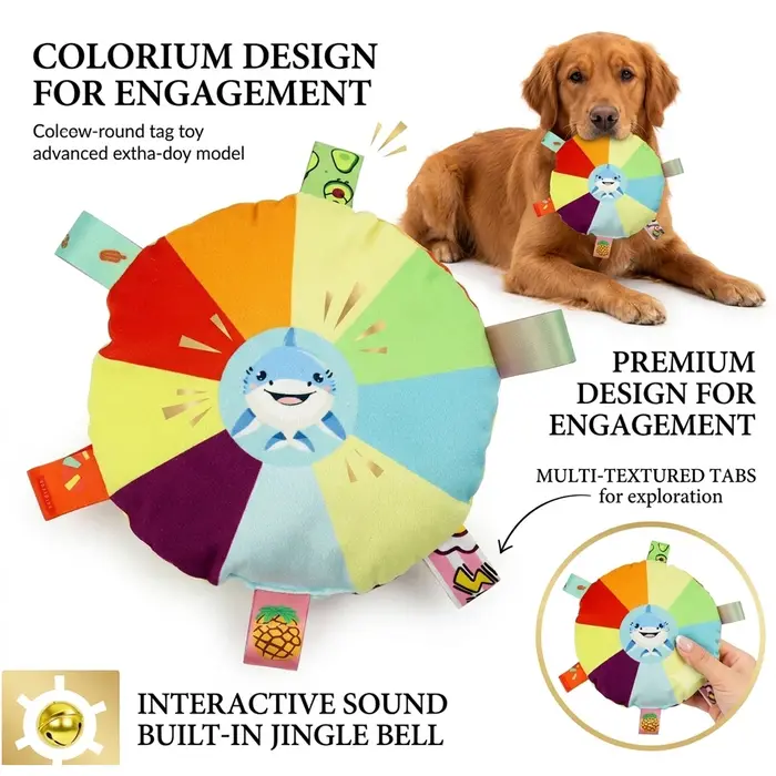    Jouet en peluche sonore pour chien, clochette, jouet volant de dessin animé, jouet à mâcher pour
