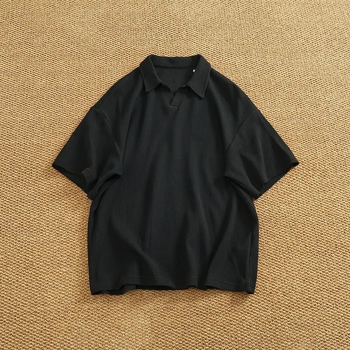 POLO ample et décontracté à revers pour hommes, T-shirt d'été à manches courtes, simple
