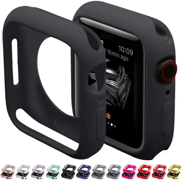 Coque silicone souple Apple Watch Series 8/7/6/5/4/3/SE - Protection complète 38-45mm TPU flexible