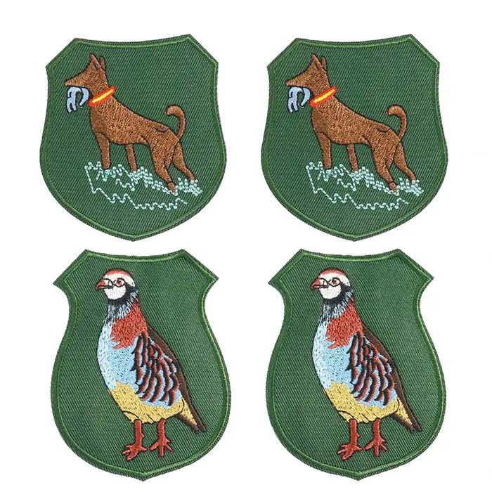 Muy Bien 2 pièces chien de chasse Patch tactique Animal oiseau Badge broderie Applique repassage vêtements autocollant fournitures de couture