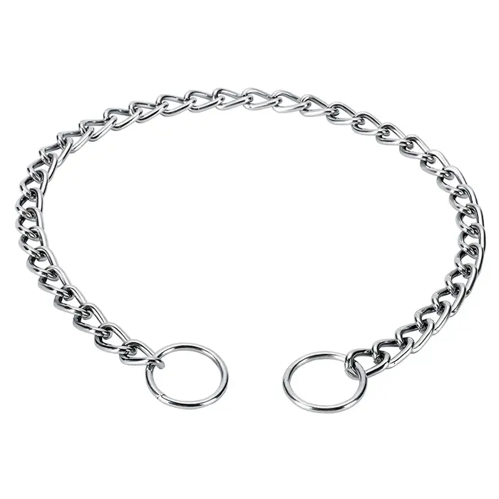 Collier pour chien en acier inoxydable, collier à maillons cubains argentés, collier à glissière rob