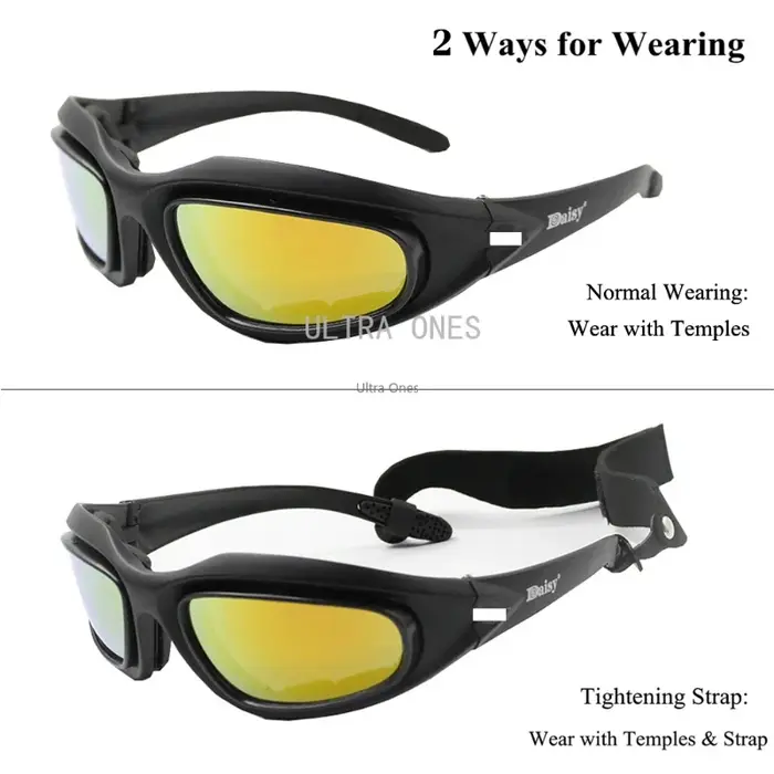 Lunettes tactiques polarisées Daisy C5 - Protection airsoft paintball - 4 verres interchangeables