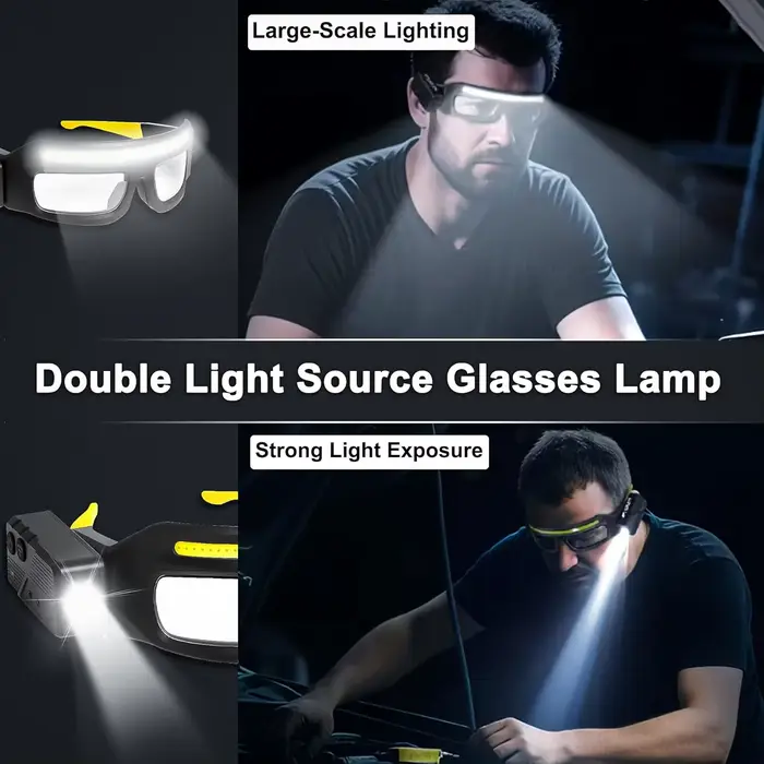 KLASSNUM hommes phare lunettes transparentes lunettes capteur d'onde contrôle lumière LED lunettes d