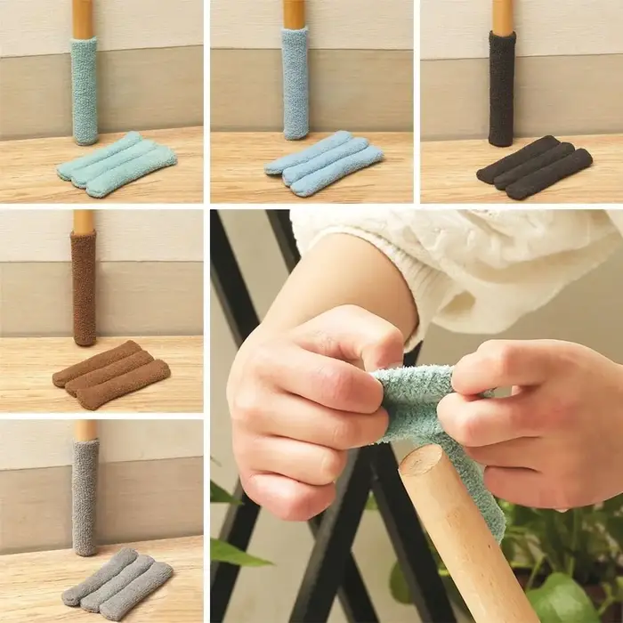 Chaussettes de pied de chaise élastiques hautes avec coussinets coordonnants, housses de protection 