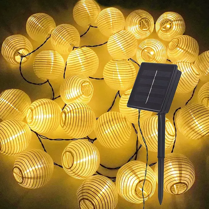 Lanterne étanche chaîne solaire fée lumières 6.5M 30 LED guirlande extérieure Patio lumière lampe à 