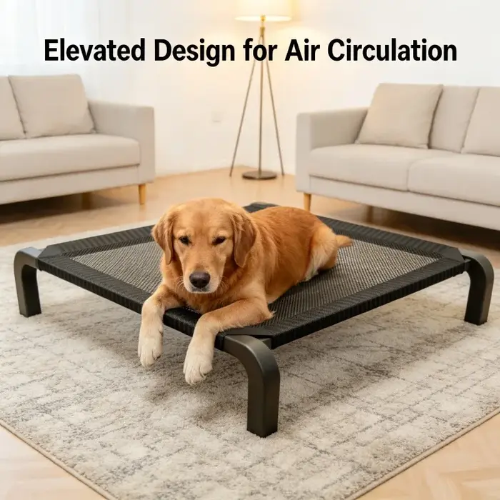 Lit pliable pour chien ombragé toutes saisons design militaire confortable pour grands et petits chiens camping occasionnels