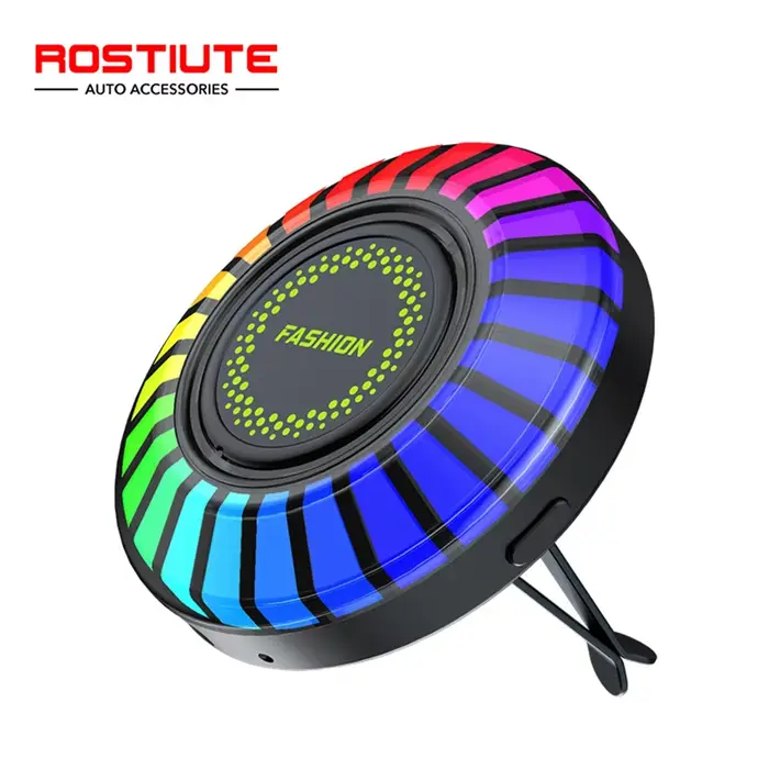 Lumière d'ambiance de voiture 24Led RGB, lumière néon ronde de rythme de musique, décoration d'atmos