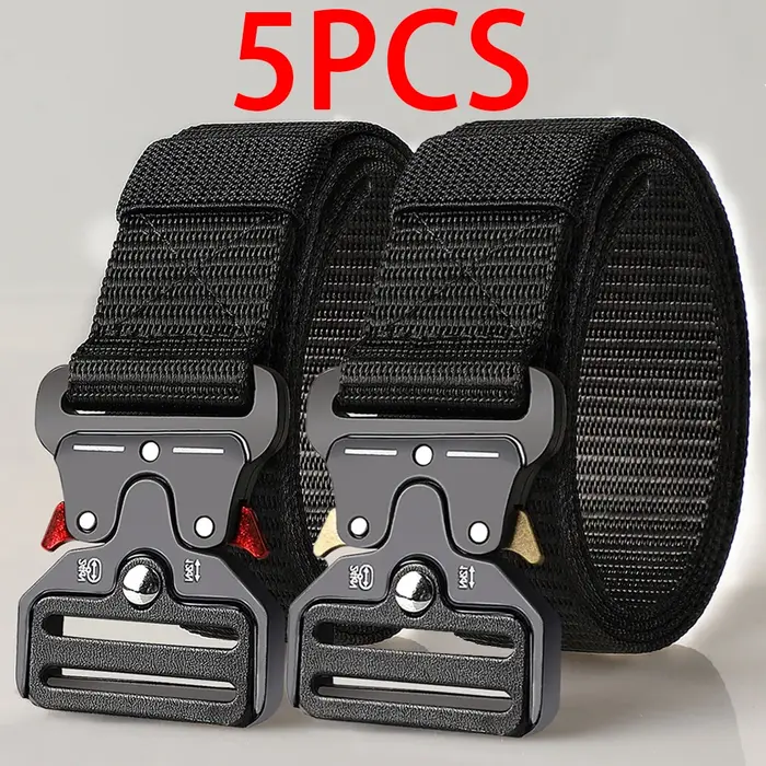 5Pcs Versatile Men's Tactical Belts - Durable, Adjustable Design-For Outdoor Sports Enthusiasts，Pair