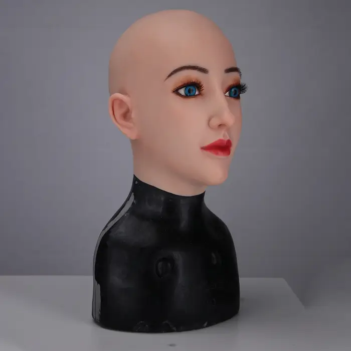 Masque de tête en silicone Alice magnifique pour les farces, jeux de rôle, transformation de homme e