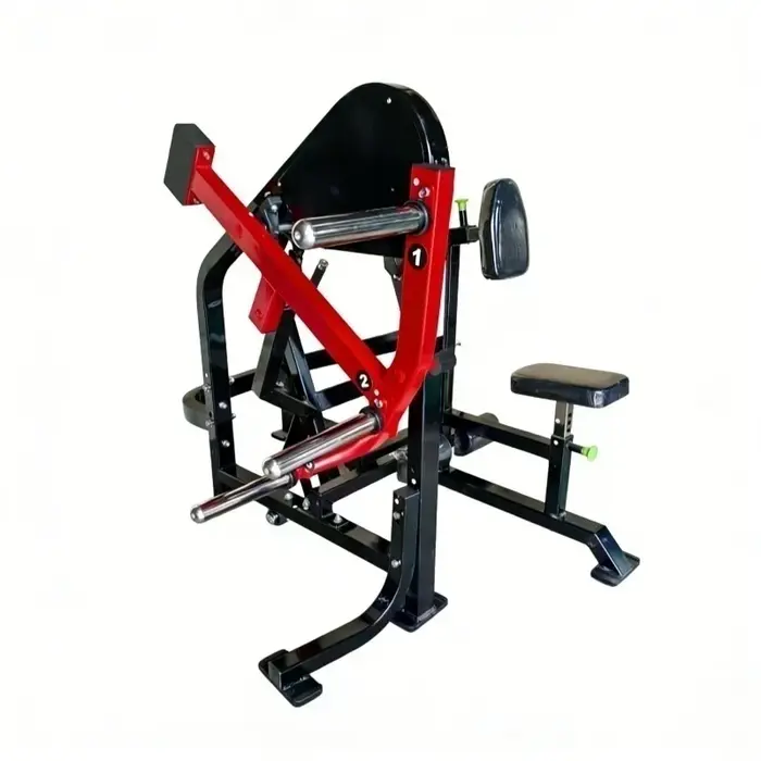 Machine à ramer assise en métal pour entraînement de force, avec charge par plaques, pour les bras, 