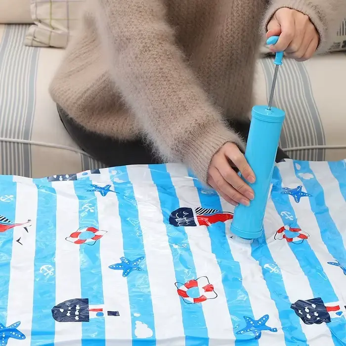 Sac sous vide pompe à air manuelle aspiration extracteur d'air comprimé gain de place vêtements outil de stockage joint sous vide sac de rangement fournitures pour maison bricolage organisation efficace et durable