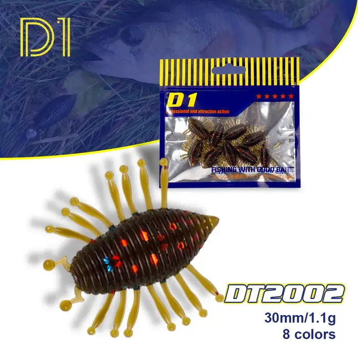 D1 truite leurre larve ver leurres souples 30mm/1.1g prédateur pêche flottant Silicone appâts bar de