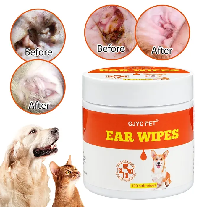 Lingettes humides pour oreilles d'animaux de compagnie, dissolvant d'odeurs d'oreilles de chien, Ant