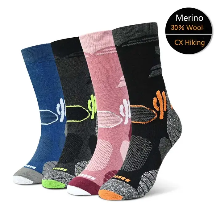Chaussettes randonnée 30% laine mérinos homme femme automne hiver chasse pêche ski outdoor